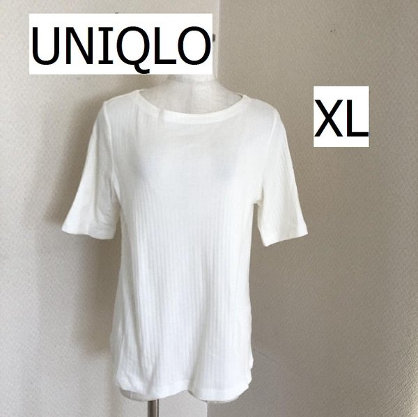 画像1: UNIQLO ユニクロ 5分袖 Tシャツ 大きいサイズ XL (1)