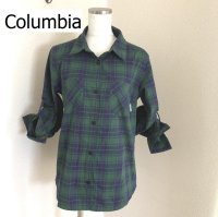 画像1: Columbia(コロンビア)  OMNI-WICK 吸湿速乾/吸水速乾 長袖 チェックシャツ グリーン レディース L