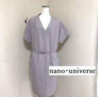 画像1: ナノユニバース ワンピース 涼しい ロング 半袖 40代 50代 38号 M グレー