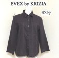 画像1: EVEX by KRIZIA(エヴェックス バイ クリツィア) レギュラーカラー シャツ 7分袖 パープル 42号 (1)