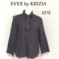 画像1: EVEX by KRIZIA(エヴェックス バイ クリツィア) レギュラーカラー シャツ 7分袖 パープル 42号