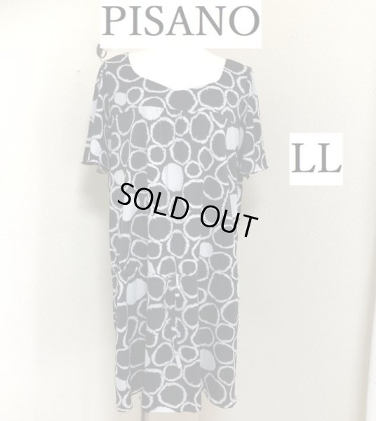 画像1: PISANO ピサーノ ワンピース ストレッチ モノトーンサークル LL (1)
