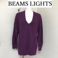 画像1: BEAMS LIGHTS（ビームス ライツ）レディース ニット 長袖 12Gガーターホール ニットプルオーバー えんじ (1)