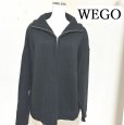 画像1: WEGO ハーフジップ ニットプルオーバー  セーター 長袖 黒 (1)