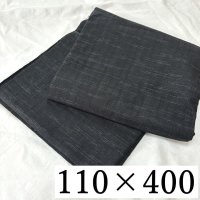 画像1: 生地　夏紗　和風　黒　ブラック　110×400