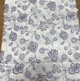 画像1: 綿100　コットン生地　北欧　プリント　白　パープル　ボタニカル　花　ゴールド　幅112×300　 (1)