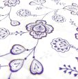 画像3: 綿100　コットン生地　北欧　プリント　白　パープル　ボタニカル　花　ゴールド　幅112×300　 (3)