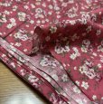 画像2: ローズプリント　レトロ　コットン生地　ピンクパープル　115×500 (2)