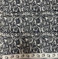 画像1: インド綿　中東　アジアン　唐草模様　コットン生地　ベージュ　ブラック　110×400 (1)