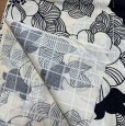 画像4: 浴衣　生地　アイボリー　黒　大きな花柄　透け感あり　106×530 (4)