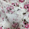 画像2: コットン生地　プリント生地　花畑　花柄　レトロ　ピンク　白　ブラウン　110×300 (2)