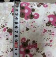 画像4: コットン生地　プリント生地　花畑　花柄　レトロ　ピンク　白　ブラウン　110×300 (4)