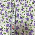 画像2: コットン生地　チューリップ　花柄　フラワープリント　白　紫　パープル　ホワイト　110×300 (2)