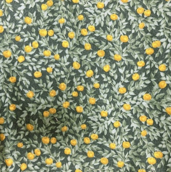 画像1: ビンテージ生地　P&B Textiles Fabric "Timberline" by Joan Statz　2005　コットン生地　イエローアップル　グリーン　109×310 (1)