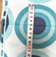 画像8: 北欧風　コットン生地　薄手　幾何学　サークルプリント　青　ブルー　110×500　汚れあり (8)