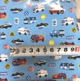 画像4: コスモテキスタイル　オックス　コットン生地　パトカー　救急車　消防車　乗り物プリント　青　110×210 (4)