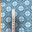 画像2: 綿ポリ　先染め生地　青　パターン柄　110×480 (2)