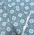 画像3: 綿ポリ　先染め生地　青　パターン柄　110×480 (3)