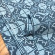 画像4: 綿ポリ　先染め生地　青　パターン柄　110×480 (4)