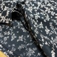 画像3: レーヨン　夏　薄手　アジアン　ボタニカルプリント　先染め　黒　100×275 (3)
