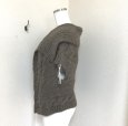画像2: タグ付き KEITH 大きな襟 アラン編み ニット カーディガン ベスト ダークブラウン (2)