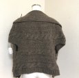 画像3: タグ付き KEITH 大きな襟 アラン編み ニット カーディガン ベスト ダークブラウン (3)