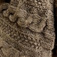 画像6: タグ付き KEITH 大きな襟 アラン編み ニット カーディガン ベスト ダークブラウン (6)