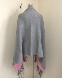 画像3: さっと羽織れる ストール風カーディガン グレー×ピンク