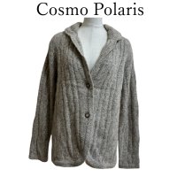 画像1: Cosmo Polaris　レディース ミックスニット　カーディガン　襟付き　ベージュ