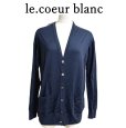 画像1: le.coeur blanc　ルクールブラン　レディース　バックシフォン　ニットカーディガン　ネイビー　38号 (1)