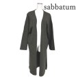 画像1: sabbatum（サバタム）ボタンレスロングニットカーディガン　カーキ　F (1)