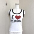 画像1: I LOVE BANGKOK バンコク土産 ショート丈 タンクトップ レディース ヘソ出し (1)