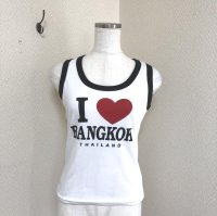 画像1: I LOVE BANGKOK バンコク土産 ショート丈 タンクトップ レディース ヘソ出し