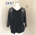 画像1: DKNY サマーニット黒P サテン切り替え (1)