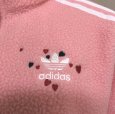 画像4: adidas  レディース ハーフジップ ボア スウェット トレーナー あったか ピンク XS 厚手 (4)