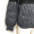 画像2: KETTY アンゴラモヘヤ クルーネック ニット セーター 長袖 黒×グレー (2)