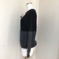 画像3: KETTY アンゴラモヘヤ クルーネック ニット セーター 長袖 黒×グレー