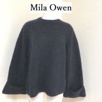 画像1: Mila Owen ミラオーウェン モヘヤ混 あぜ編み ローゲージニット