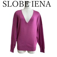 画像1: SLOBE IENA（スローブイエナ）レディース　ニット　Vネック　ショッキングピンク　長袖