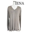 画像1: IENA　イエナ　シルクブレンド　レディースニット　Vネック　長袖セーター　ベージュ　F (1)