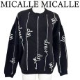 画像1: MICALLE MICALLE　ミカーレミカーレ　ウールニット　長袖セーター　厚手　ブラック　ステッチ入り (1)
