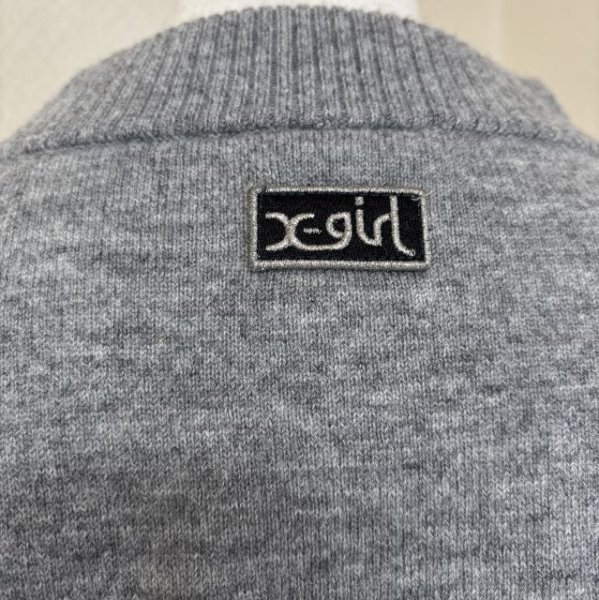 画像5: X-GILRL　エックスガール　ハイネックニット　ウール100　長袖セーター　前上がり　グレー (5)