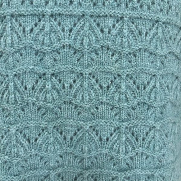 画像6: HUMAN　 WOMAN　ヒューマンウーマン　レディース　アンゴラブレンド　セーター　模様編みニット　7分袖　ブルーグリーン (6)