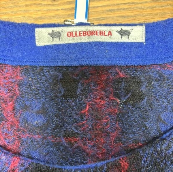 画像6: アルベロベロ　あったかチュニック　フリース　ニット　厚手　ブタワッペン　長袖セーター　ブルー (6)