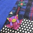 画像7: アルベロベロ　あったかチュニック　フリース　ニット　厚手　ブタワッペン　長袖セーター　ブルー (7)