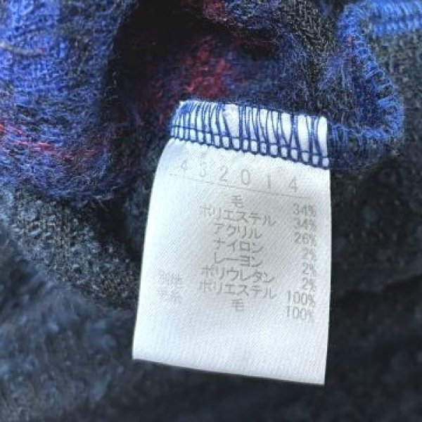 画像9: アルベロベロ　あったかチュニック　フリース　ニット　厚手　ブタワッペン　長袖セーター　ブルー (9)