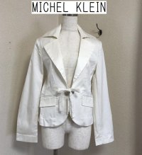 画像1: MICHEL KLEIN（ミッシェルクラン）　レディース　コットンジャケット ホワイト　白　 40号 アウター 春