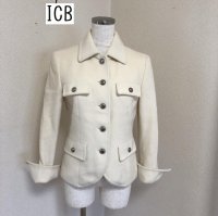 画像1: ICB ウール きれいめジャケット オフホワイト 7号