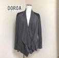 画像1: DOROA とろみ素材 カシュクールジャケット グレー (1)