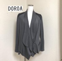 画像1: DOROA とろみ素材 カシュクールジャケット グレー